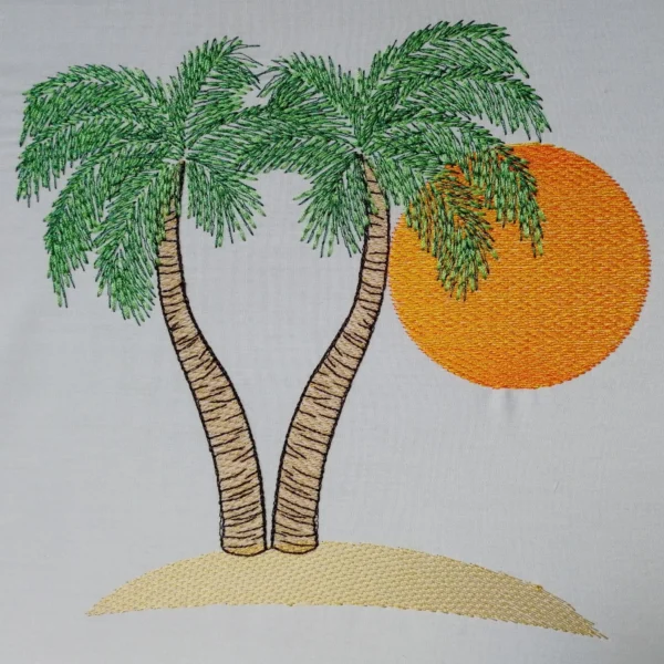 2 palms embroidery design