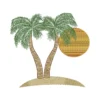 2 palms embroidery design