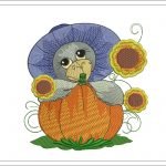 Autumn Embroidery Design | Pumpkin And Turkey