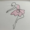 Ballerina embroidery design - one line embroidery