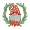 Christmas gnome embroidery design - wreath embroidery pattern - Christmas embroidery 1