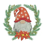 Wreath with Gnome Embroidery Design - Christmas Pattern