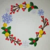 Christmas wreath embroidery design 4 - name frame embroidery design - christmas embroidery pattern