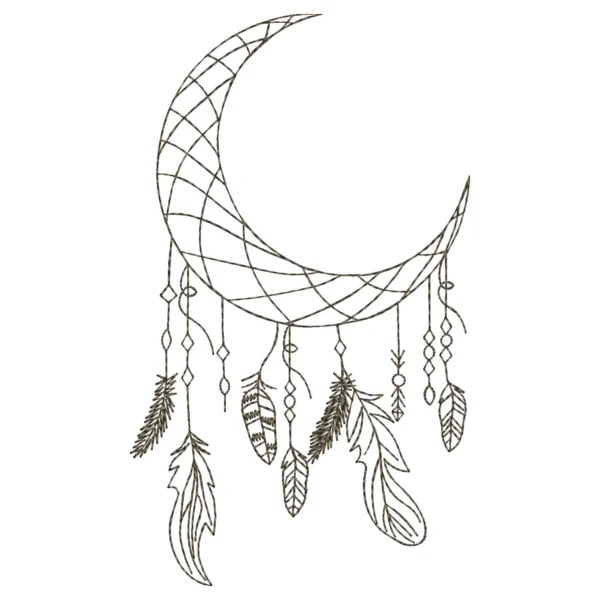 Dream catcher embroidery design 3 - sketch embroidery design - machine embroidery pattern