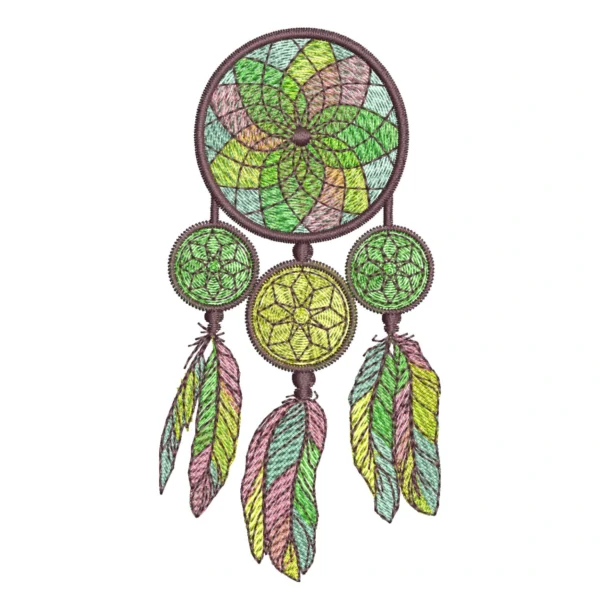 Dream catcher embroidery design 5 - colorful embroidery pattern 1