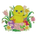 Easter Chick Embroidery Design - Spring Embroidery Pattern