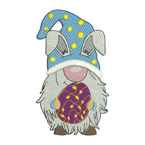 Easter gnome embroidery design 1 - cute gnome embroidery pattern 1