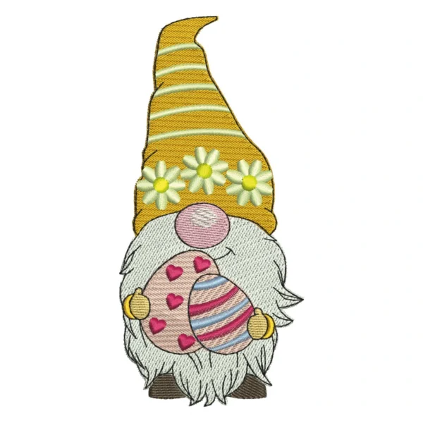 Easter Gnome Embroidery Design 2 - Cute gnome Pattern