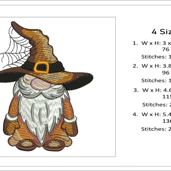 Halloween Gnome Sizes