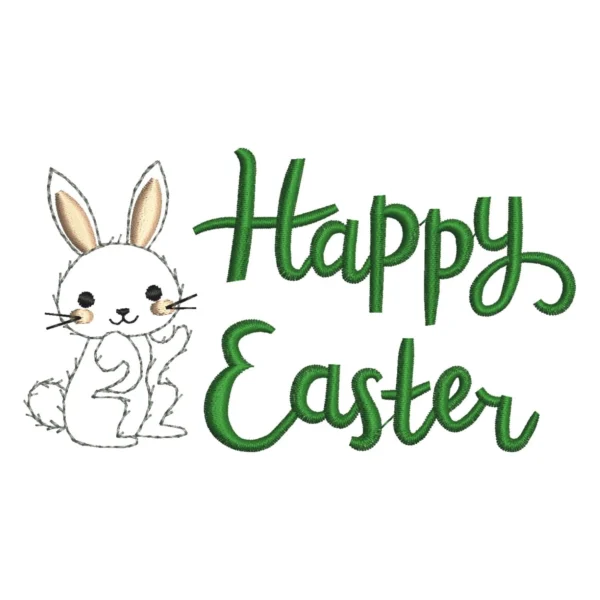 Happy Easter embroidery design 2 - simple Easter embroidery pattern