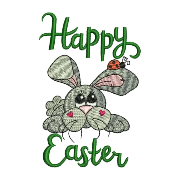 Happy Easter embroidery design 7 - cute bunny embroidery design