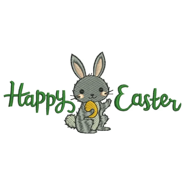 Happy Easter embroidery design - cute Easter bunny embroidery - machine embroidery design 1