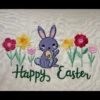 Happy Easter embroidery design - spring flowers embroidery pattern