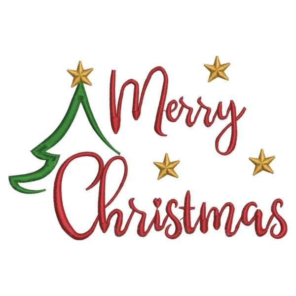 Merry Christmas embroidery design 3 - Christmas embroidery pattern 1