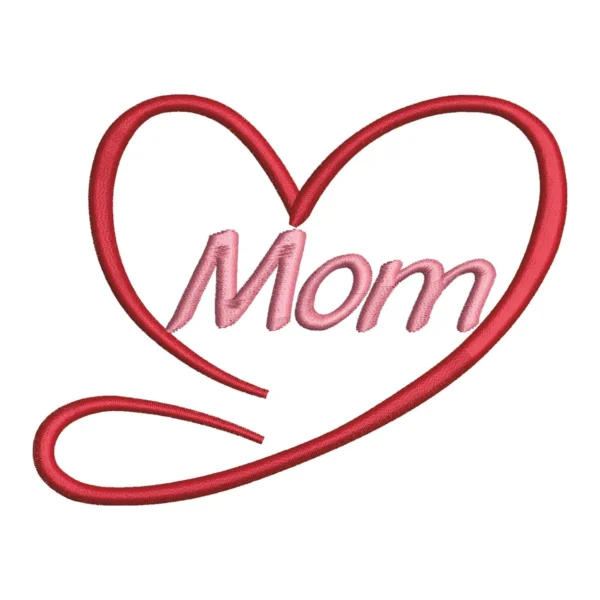 Mom embroidery design - heart embroidery pattern- machine embroidery file