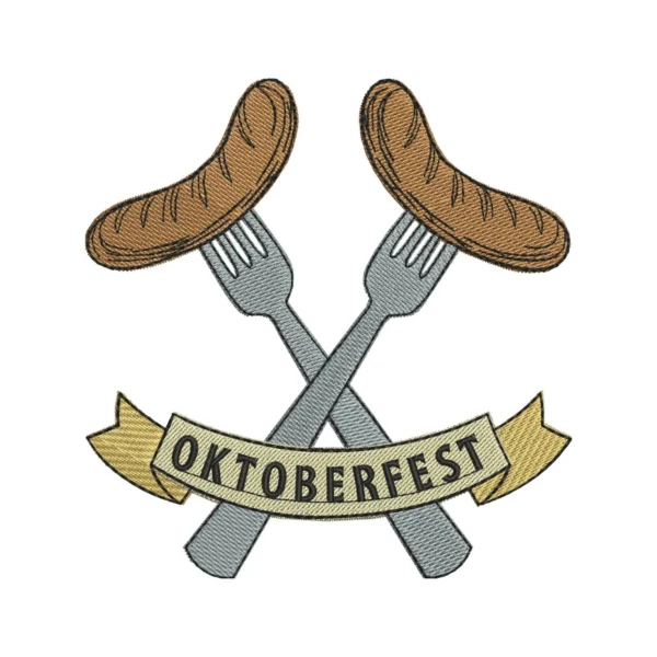 Oktoberfest embroidery design - sausage embroidery pattern