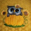 Pumpkin and owl embroidery design - Autumn embroidery pattern 3