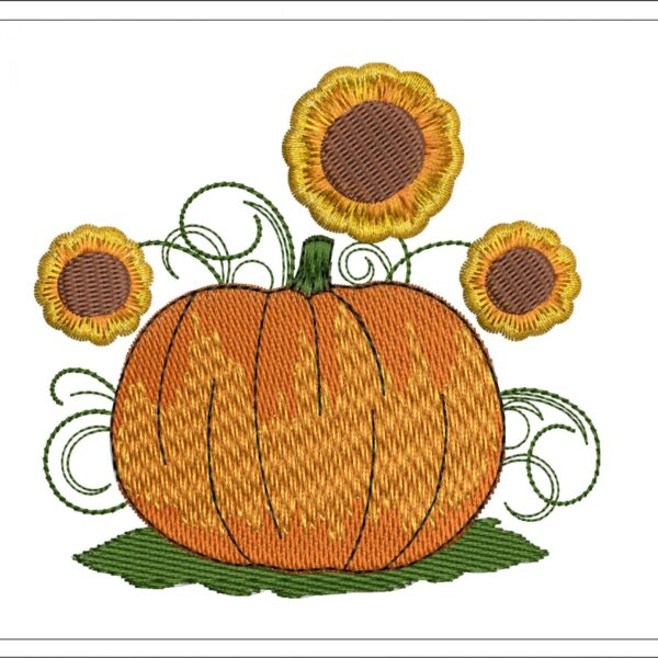 Pumpkin And Sunflowers