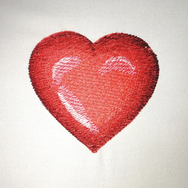 Red heart embroidery design 1