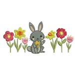 Spring Embroidery Design - Cute Bunny Embroidery Pattern
