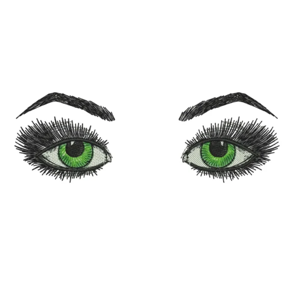 Woman eyes embroidery design