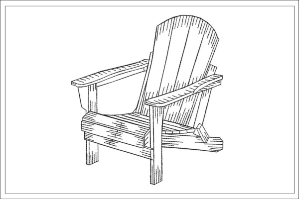 Adirondack chair sketch embroidery