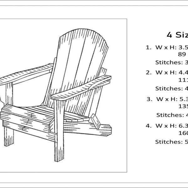 Adirondack chair sketch embroidery