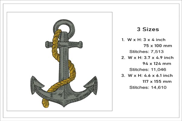 Anchor embroidery design