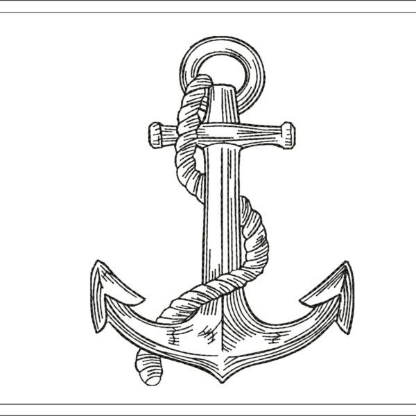 Anchor sketch embroidery