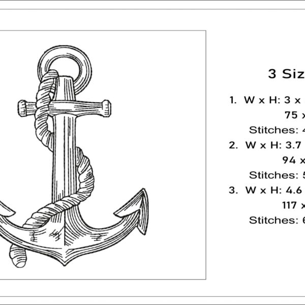 Anchor sketch embroidery