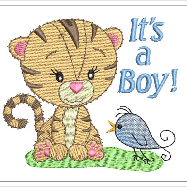 It's a boy! tiger embroidery