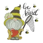 Be Kind Gnome Embroidery Design