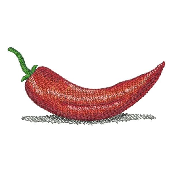 Chili embroidery design - chili pepper embroidery design 1