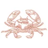 Crab embroidery design - sketch embroidery design - water creature embroidery 1