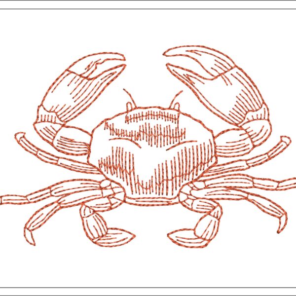 Crab sketch embroidery design