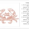 Crab sketch embroidery design