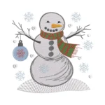 Snowman Embroidery Design 3 - Winter Embroidery Pattern