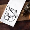 French bulldog embroidery design