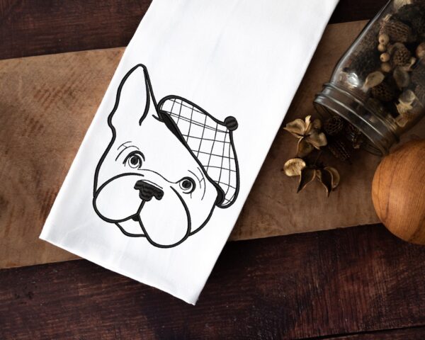 French bulldog embroidery design