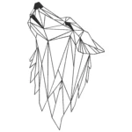 Geometric Wolf Embroidery Design - Animal Pattern