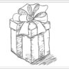 Gift sketch embroidery design