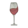 Glass of wine embroidery design - tall glass embroidery design - red wine embroidery 1