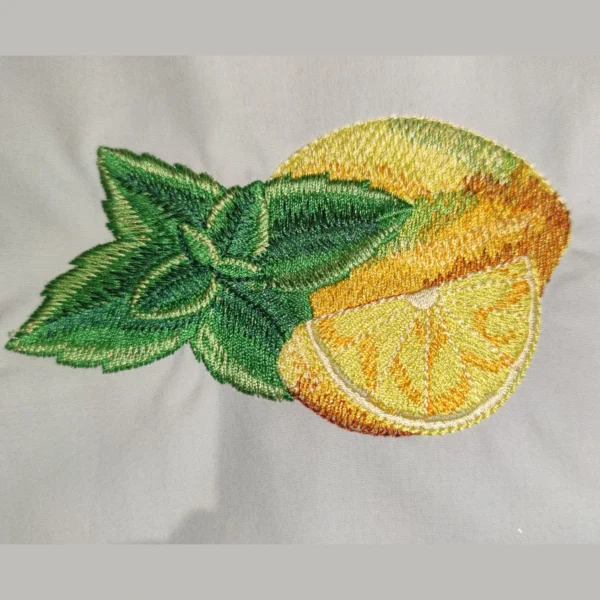 Lemon embroidery design - fruit embroidery design