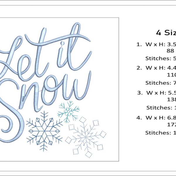 Let it snow embroidery