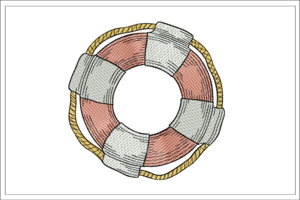 Lifebuoy embroidery design