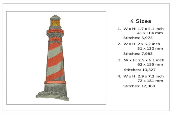 Lighthouse embroidery file