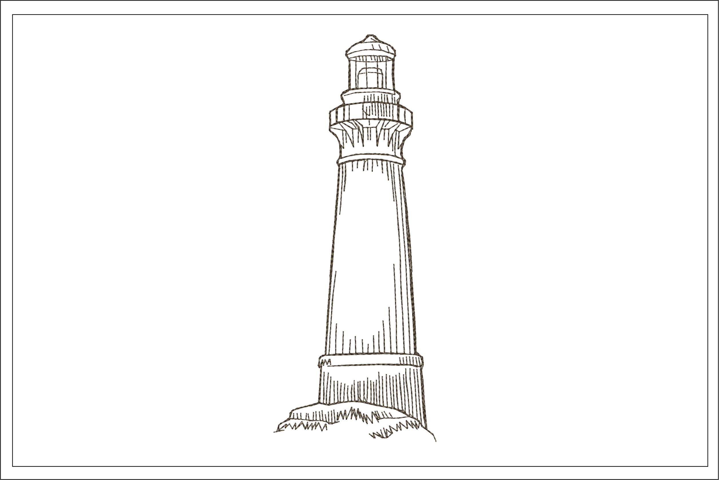 Lighthouse Sketch Embroidery Design – Embroidery Escape