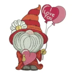 Gnome In Love Embroidery Design - Machine Embroidery