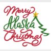 Merry Alaska Christmas Tree embroidery