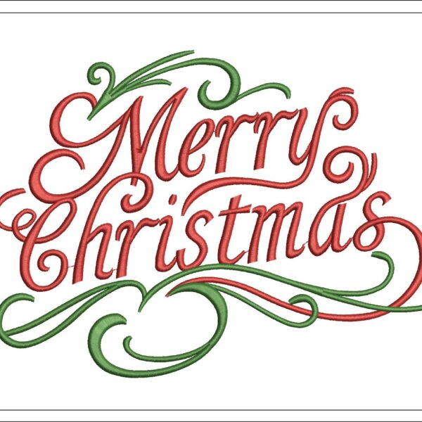 Merry Christmas embroidery design